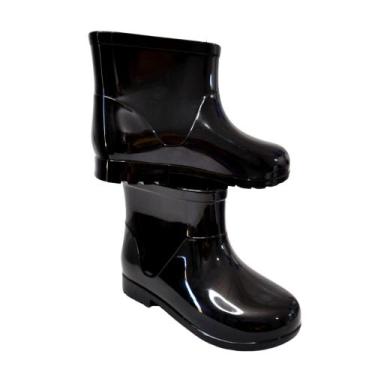 Imagem de Bota de Chuva Infantil Unissex Menino ou Menina Galocha - RAE, Preto, 
