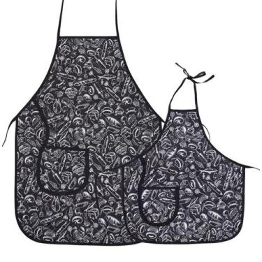 Imagem de Avental Tal Mãe Tal Filha Preto E Branco - Recanto da Costura