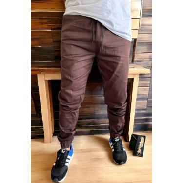 Imagem de calça jogger preta rasgada slim lançamento - emporium black, Marrom, M