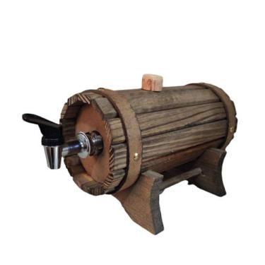 Imagem de Pingometro Barril Tonel Madeira 1 Litro Pequeno Copo incluso - Decore 