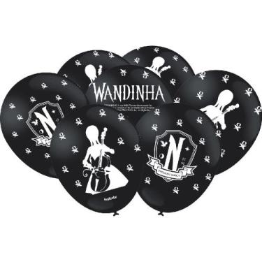 Imagem de Balão 9 Wandinha Preto 25 Un - Festcolor