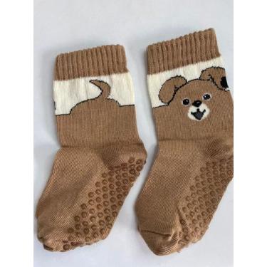 Imagem de Meia Soquete Cachorro Antiderrapante Infantil - Miimos, P