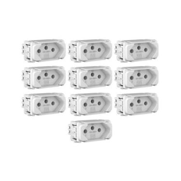 Imagem de Kit 10 Tomadas 2P+T - Composé - WEG, Branco, 20A