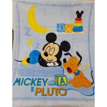 Imagem de Cobertor Bebe Jolitex Raschel Disney Baby Mickey Soninho, Azul-aço, Ún