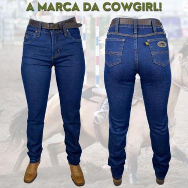 Imagem de Calça Country Feminina Tradicional Terra de Rodeio Stone Boiadeira Cow
