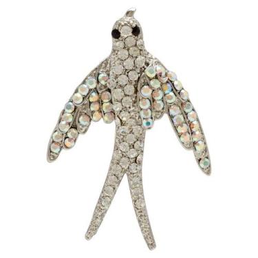 Imagem de Broche Strass Andorinha BRG0072 - Akasaki, Prateado