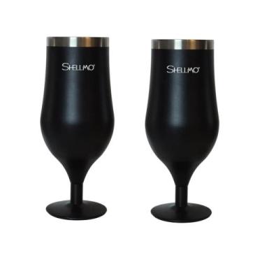 Imagem de Kit 2 Taças Térmica para Cerveja - 400ML - Shellmo, PRETO