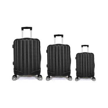 Imagem de Kit Mala De Viagem Abs 3 Peças Adventure Fortt Preta - Kmv01-pt