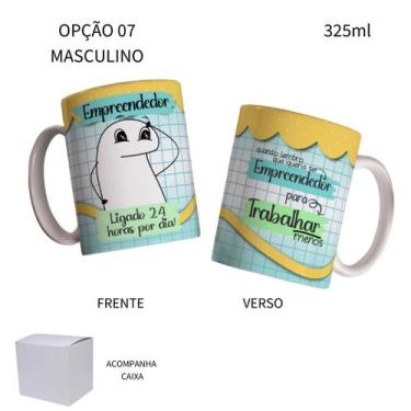 Imagem de Caneca 325ml Flork Profissões Empreendedor Empreendedora - LARANJA E M