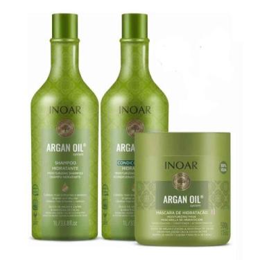 Imagem de Kit Shampoo + Condicionador 1L + Máscara Argan Oil 500g - Inoar