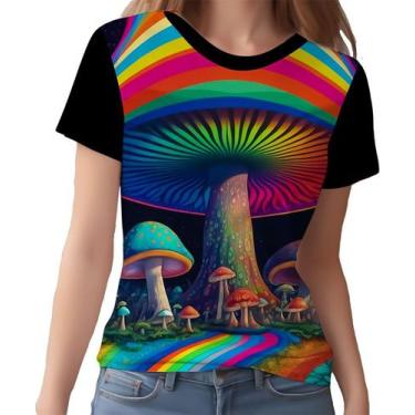 Imagem de Camisa Camiseta Rave Jardim Psicodélico Good Vibe Cogumelo 9 - Enjoy S