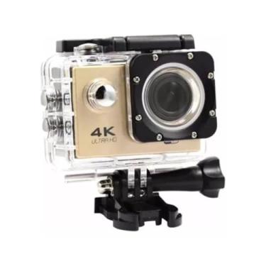 Imagem de Câmera Esportiva Action Pro 4K Ultra HD Wifi, À Prova D'Água até 30 Metros, Tela LCD, 30FPS Bike Surf Ideal para Esportes Radicais (Dourado)