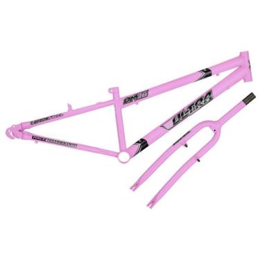 Imagem de Quadro Aro 26 Ultra Bikes em Aço Carbono com Garfo Rebaixado, Rosa beb