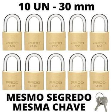 Imagem de 10 Cadeado Pado 30mm mesmo segredo