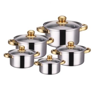 Imagem de HJZSZX 5Pcs Aço Inoxidável Multifuncional Panelas Coloridas de Ferro Fundido para Cozinha Hotel Indução Gás Elétrico Cassete Fogão,4,5 pc
