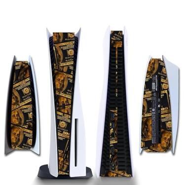 Imagem de IFEEHE Adesivo de película protetora lateral PS5 Disk Edition Skin decalque capa para console PS5 (dinheiro dourado)