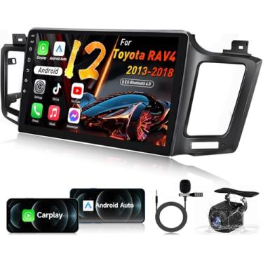 Imagem de Rádio estéreo 4Core 64G ROM para Toyota Rav4 2013-2018: 5G-WiFi 25.7 cm 1280 * 800 unidade de cabeça de tela sensível ao toque sem fio Carplay Android Auto Bluetooth GPS RDS EQ HiFi FM Mirror Link SWC