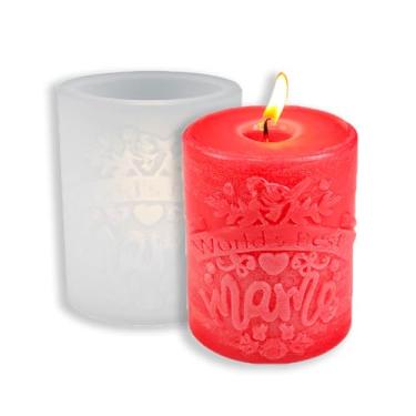 Imagem de Tone Fun Um molde de vela cilíndrico com a fonte da melhor mãe do mundo impressa para fazer velas, resina, velas de aromaterapia, sabão de cera artesanal, decoração de casa, artesanato