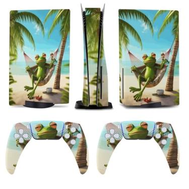 Imagem de Buyidec Frog for PS5 Skin Console e Controlador Acessórios Capa Skins Anime Vinil Capa Adesivo Conjunto Completo para Playstation5 Disc Edition