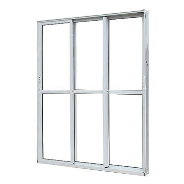 Imagem de Porta de Sacada de Correr de Alumínio Branco 3 Folhas Móveis Atlântica Magnum