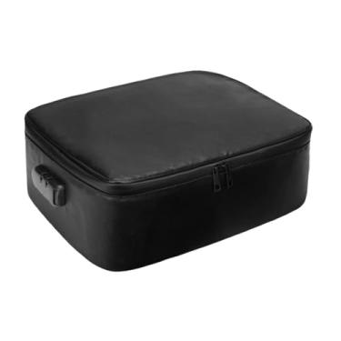 Imagem de Deevoka Bolsa para documentos à prova de fogo Organizador de documentos Trava de combinação Leve para armazenamento de documentos Bolsa de viagem para