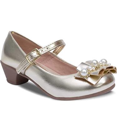 Imagem de Sapatilha Salto Infantil Feminino Sapato Social Festa 03.18 (Dourado, BR, Criança de 4 a 8 anos, Numérico, 30)