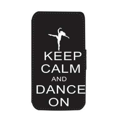 Imagem de Rikki Knight Keep Calm and Dance On - Capa carteira flip preta com aba magnética para Samsung Galaxy S3