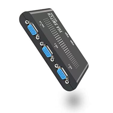 Imagem de DBEIXIWEI Caixa de comutação VGA, adaptador de compartilhamento de monitor VGA SVGA 2 em 1 saída ou 1 em 2 saídas para monitor de PC TV