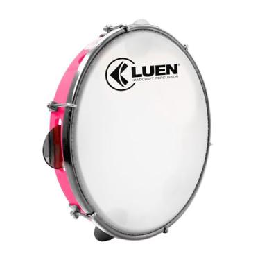 Imagem de Pandeiro 10" Abs Rosa 6 Afin Plat Inx Ferragem Cromada Leitosa