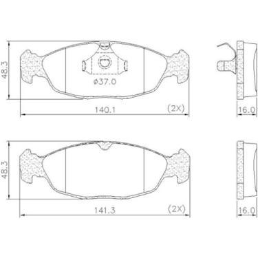 Imagem de Pastilha de Freio Dianteira Chevrolet Prisma 2006 a 2008 - LONAFLEX