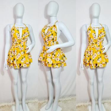 Imagem de Macaquinho Com Bojo Veste 36 ao 40 - modanascimento, Estampado amarelo