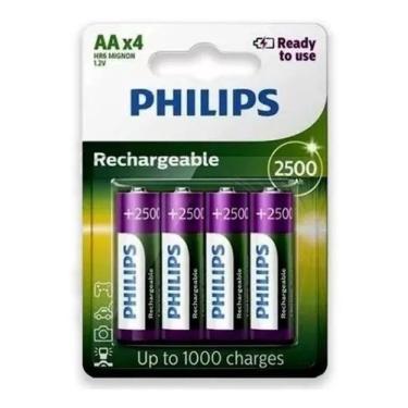 Imagem de Pilhas Recarregável Philips AA Original C/ 4 Un