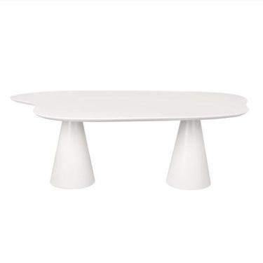 Imagem de Mesa de Jantar 244x137 Cone Orgânica Nuvem cor Branca