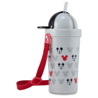 Imagem de Disney Orelha moldada para bebês com capa pop-up e canudo com alça para viagens (mickey minnie mouse)