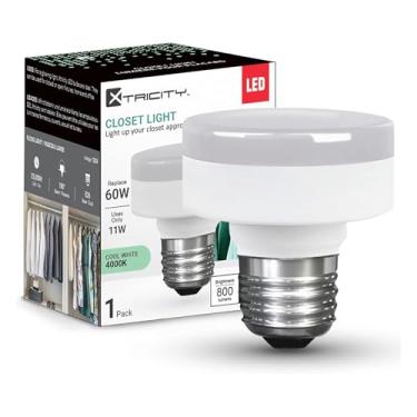 Imagem de Lâmpada LED de disco de armário, regulável, 11W (substituição de 60W), 800 lúmens, branco frio 4000K, base média E26, 120V, listado UL (1 pacote)