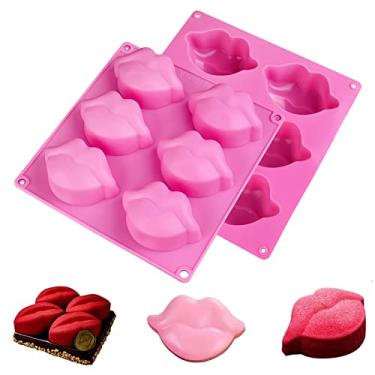 Imagem de Moldes de lábios quentes de silicone para sabonete, grande coleção de beijos vermelhos sexy 3D moldes de silicone para chocolate bomba de chocolate sabão bomba de banho vela cera decoração de bolo,