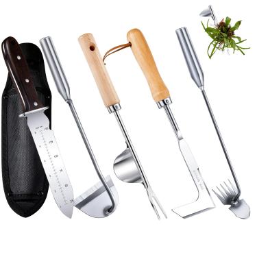 Imagem de Yungyan Conjunto de 5 peças de extrator de ervas daninhas inclui faca de remoção de ervas daninhas Hori, ferramenta de extração de rachaduras, 5 dentes, ferramenta de remoção de ervas daninhas em