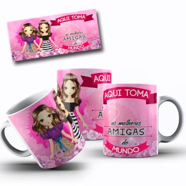 Imagem de Caneca de Porcelana Personalizada Amizades Com Frases Engraçadas, Divertidas e Deboche (As melhores amigas da mundo)