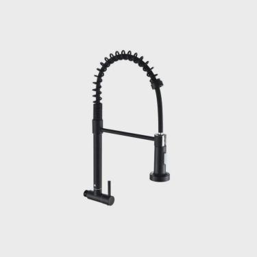 Imagem de Kit 3 Torneiras Cozinha Metal Gourmet Standard Parede Fosco Preto