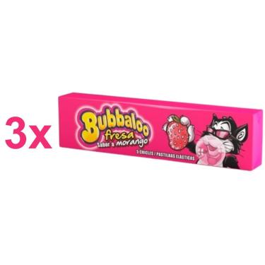 Imagem de Chiclete Bubbaloo Morango Importado 38g - 3 Unidades