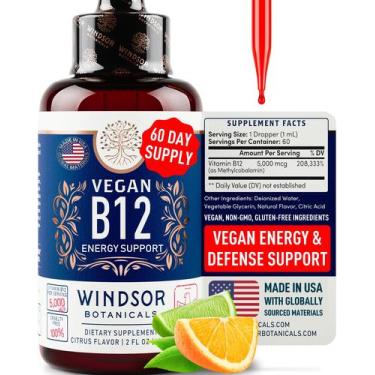 Imagem de Vitamina B12 Líquida Windsor Botanicals Força Máxima 5000mcg