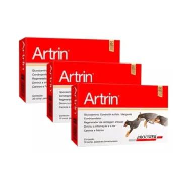Imagem de 3 Artrin Condroprotetor Brower para Cães Cão cachorros 90 Comprimidos KIT
