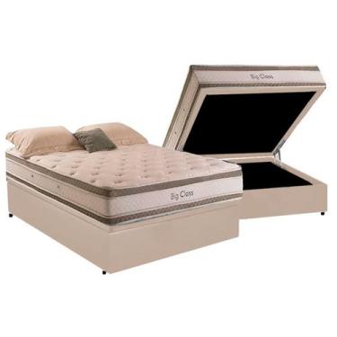 Imagem de Cama Box Baú Casal com Colchão Herval Big Class Molas ConforClass 138x