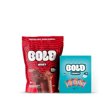Imagem de KIT WHEY PROTEIN 3W - BOLD WHEY (450g) - Sabor: Chocolate ao leite+ Crunch Caixa Mista (12 Unid.)