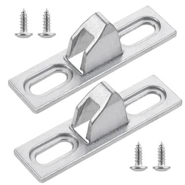 Imagem de 2 peças de retenção de porta deslizante de vidro deslizante com parafusos de montagem, trava de porta deslizante de substituição, ferragens de porta deslizante para várias portas deslizantes de pátio