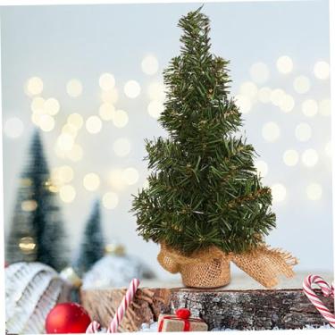 Imagem de Árvore de Natal de mesa de 30,5 cm, realista, pequena árvore de Natal com base de PVC decorativa, árvore de Natal artificial para casa, escritório, festa, árvore de Natal artificial