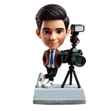 Imagem de Artista de fotografia de rua, escultura de argila feita à mão, captura a vida da cidade, presente exclusivo para exploradores urbanos e documentaristas, cafeterias, decoração de estante