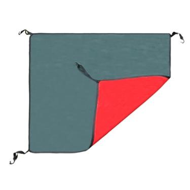 Imagem de YIJU Tampa do dossel Substitua, lona multifuncional, revestimento de dupla face, 3-4 pessoas de barraca instantânea à prova d'água para acampamento ao ar, Verde Vermelho