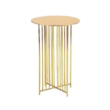 Imagem de Suporte para Bolo Expositor de dim sum Plataforma criativa redonda para armazenamento de sobremesas Suporte para bolos e salgadinhos Suporte para Sobremesa(Gold,Grande)