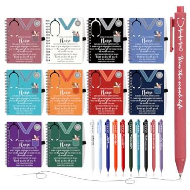 Imagem de Jetec 10 conjuntos de presente de agradecimento de enfermeira 2024, presentes de agradecimento para assistentes de enfermagem médicos, caderno espiral inspirador com bloco de notas adesivas, caneta